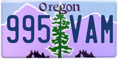 OR license plate 995VAM