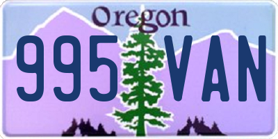 OR license plate 995VAN
