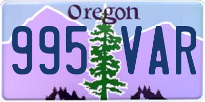 OR license plate 995VAR