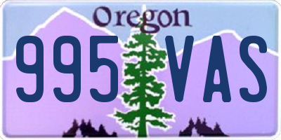 OR license plate 995VAS