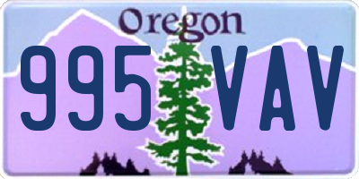 OR license plate 995VAV