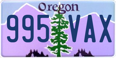 OR license plate 995VAX