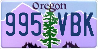 OR license plate 995VBK