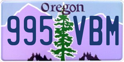 OR license plate 995VBM