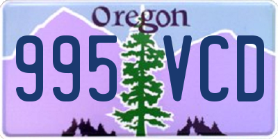 OR license plate 995VCD