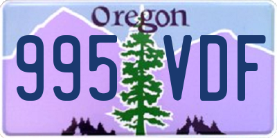 OR license plate 995VDF