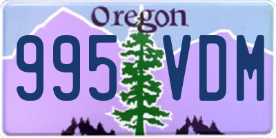 OR license plate 995VDM