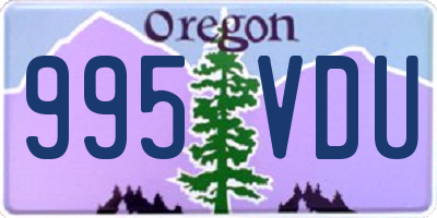 OR license plate 995VDU