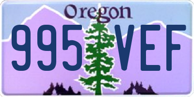 OR license plate 995VEF