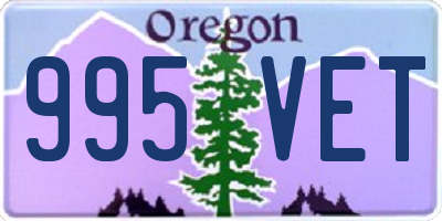 OR license plate 995VET
