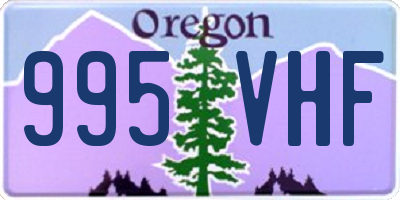 OR license plate 995VHF