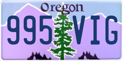 OR license plate 995VIG