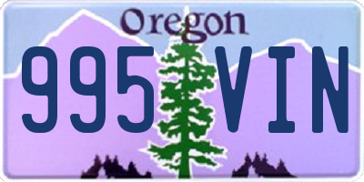 OR license plate 995VIN