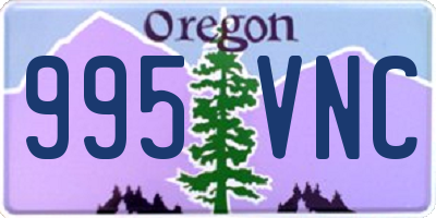 OR license plate 995VNC