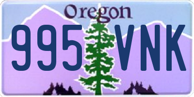 OR license plate 995VNK