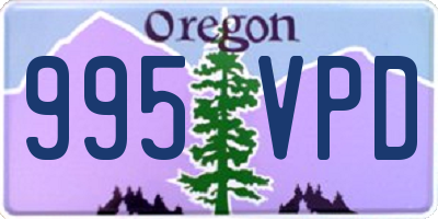 OR license plate 995VPD