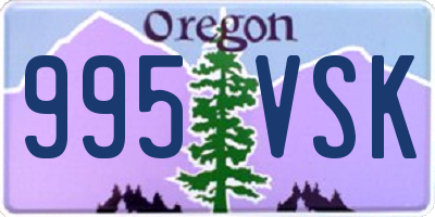 OR license plate 995VSK