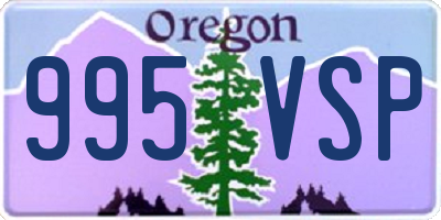 OR license plate 995VSP