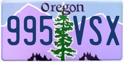 OR license plate 995VSX