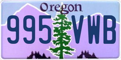 OR license plate 995VWB