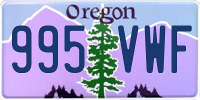 OR license plate 995VWF