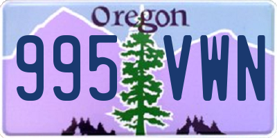 OR license plate 995VWN