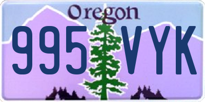 OR license plate 995VYK