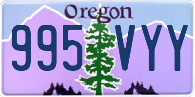 OR license plate 995VYY