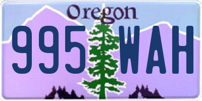 OR license plate 995WAH