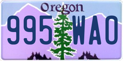OR license plate 995WAO
