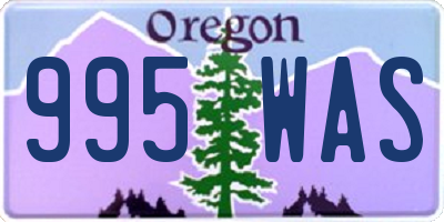 OR license plate 995WAS