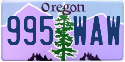 OR license plate 995WAW