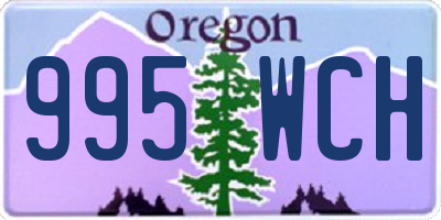 OR license plate 995WCH