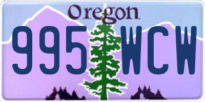 OR license plate 995WCW