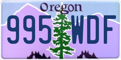 OR license plate 995WDF