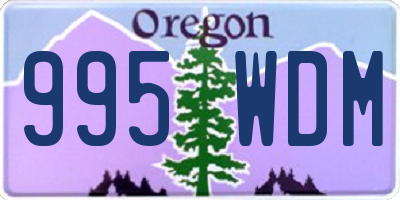 OR license plate 995WDM