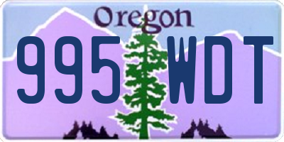 OR license plate 995WDT