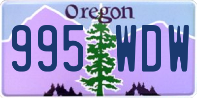 OR license plate 995WDW