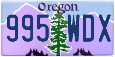 OR license plate 995WDX