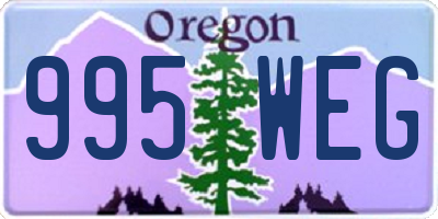 OR license plate 995WEG