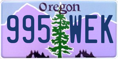 OR license plate 995WEK