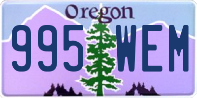 OR license plate 995WEM