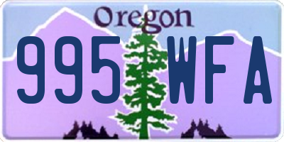 OR license plate 995WFA