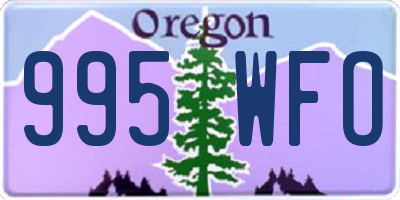 OR license plate 995WFO