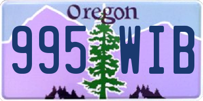 OR license plate 995WIB