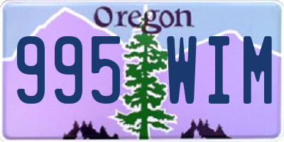 OR license plate 995WIM