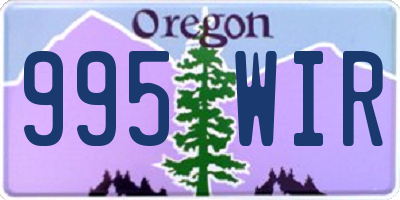 OR license plate 995WIR