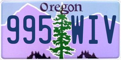 OR license plate 995WIV