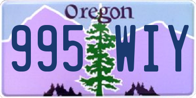 OR license plate 995WIY