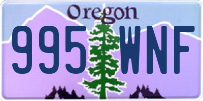 OR license plate 995WNF